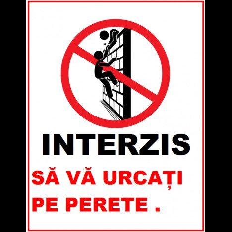 Placuta nu va urcati pe perete